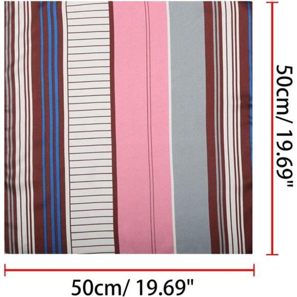 Small Stripe Print Square Neck Wrap Scarves 06 - Picture 3 of 5